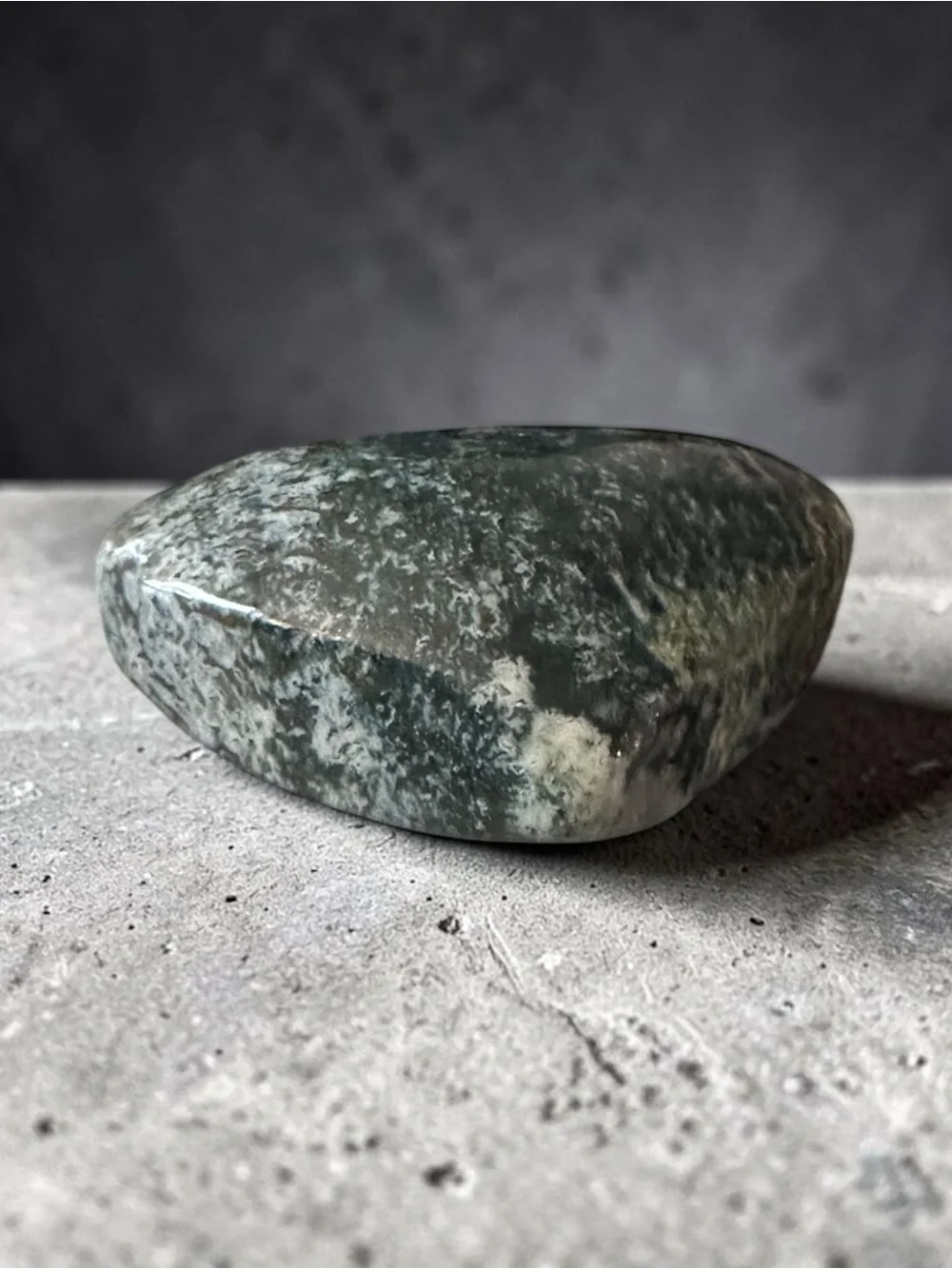 Moss Agate Crystal Heart